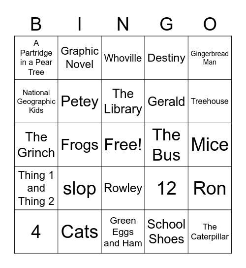 Book Bingo Card