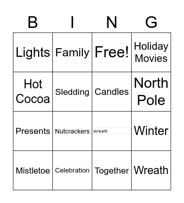 Christmas Birthday Bingo Card