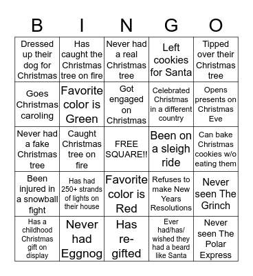 CHRISTMAS Bingo Card