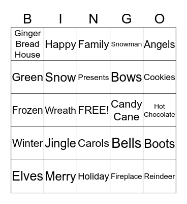 Holiday BINGO Card