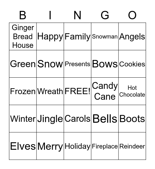 Holiday BINGO Card