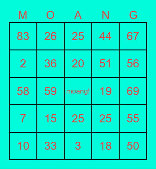 TXT MOA ACADEMY BINGO Card