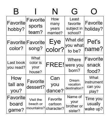 MONFILETTO Bingo Card