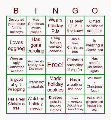 RWDI Holiday Bingo Card