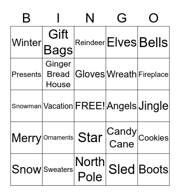 Holiday BINGO Card