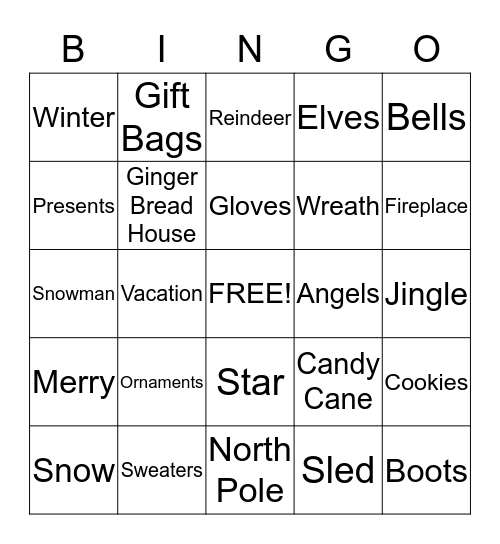 Holiday BINGO Card