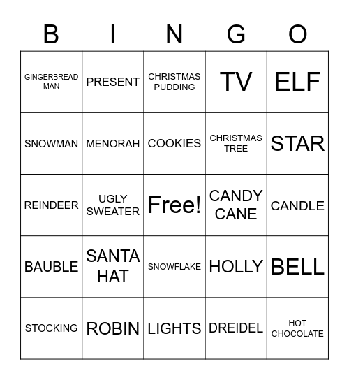 HOLIDAY BINGO Card