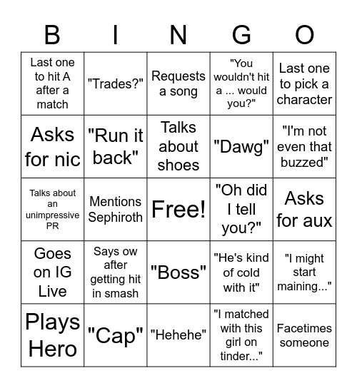 DEVERY BUNGO Bingo Card