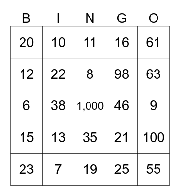 Sign Language Bingo Card