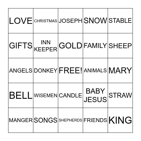 CHRISTMAS BINGO Card