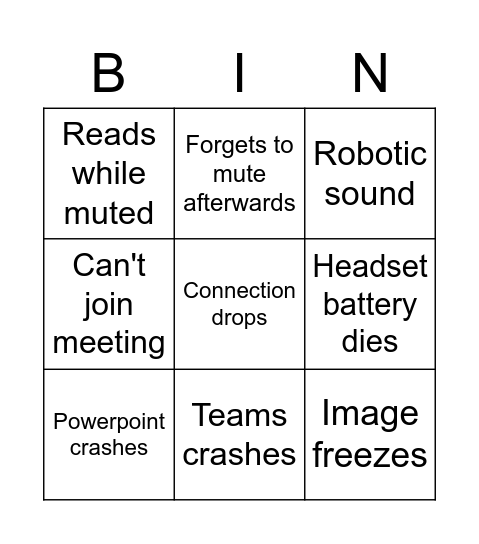 Mobile presentation WCGW Bingo Card