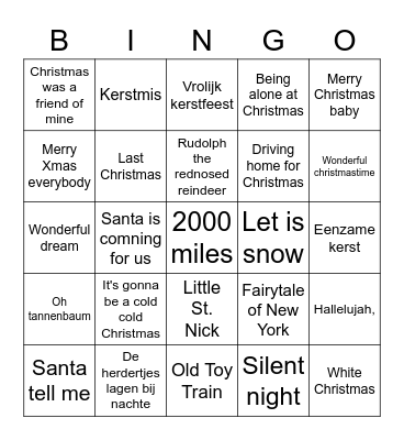 Holly Jolly X-mas Bingo Card