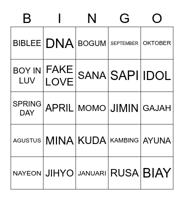 BINGO MAIN BINGO Card