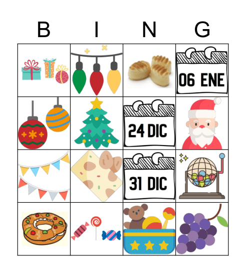 Bingo de Navidad Bingo Card