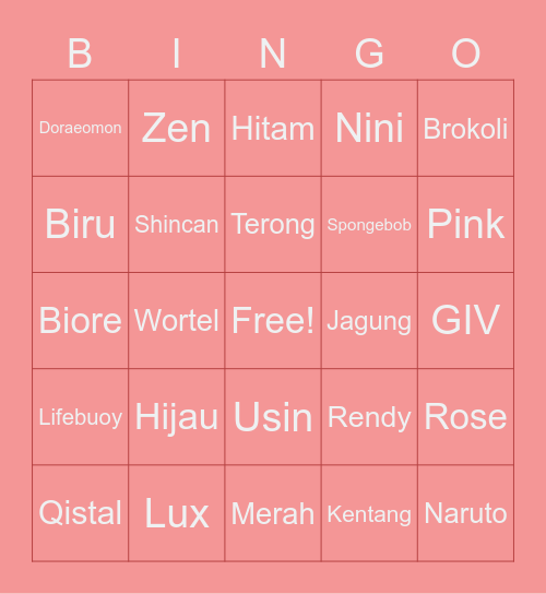 Nini's Bingo Card
