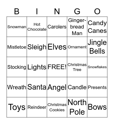 CHRISTMAS BINGO Card