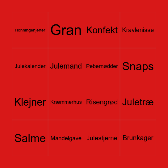 Bingo - christmas edition Bingo Card