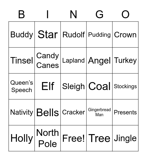 Christmas Bingo Card