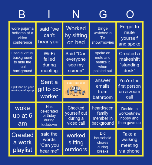 WFH BINGO Card