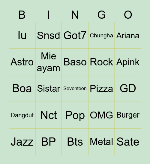 AST97EUNWOO Bingo Card