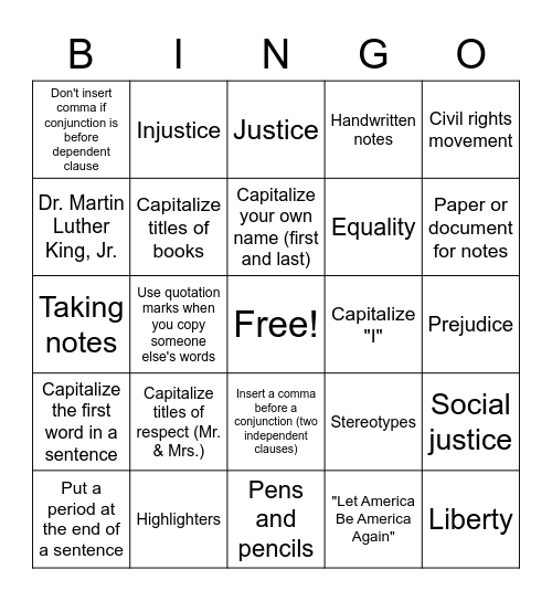 Quarter 2 BINGO! Bingo Card