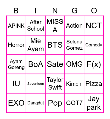 AST95EUNBI Bingo Card