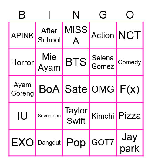 AST95EUNBI Bingo Card
