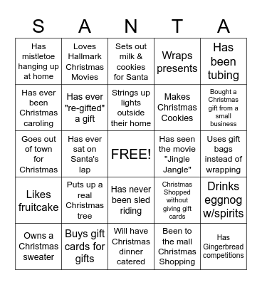 WBES Christmas Bingo 2020! Bingo Card