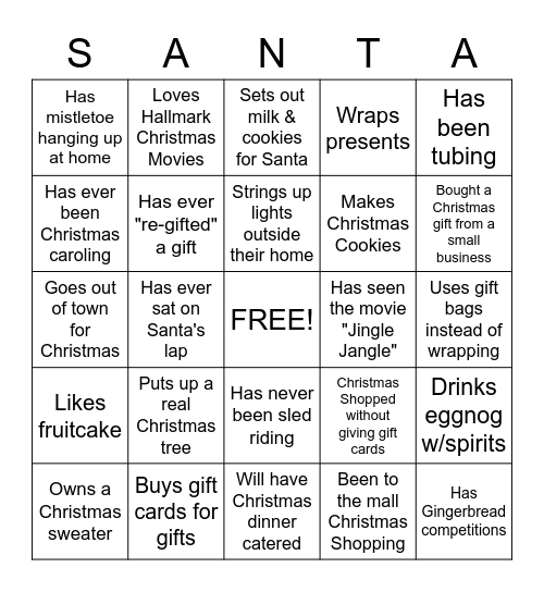 WBES Christmas Bingo 2020! Bingo Card