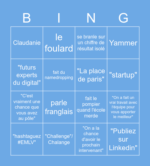 Ze EMLV Conférence bingo Card