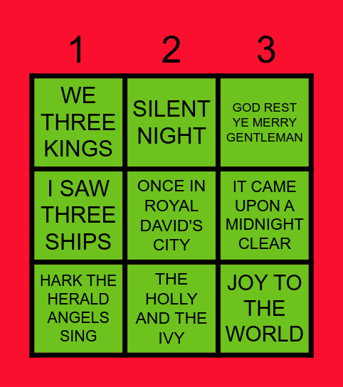 CHRISTMAS  STAND UP BINGO Card