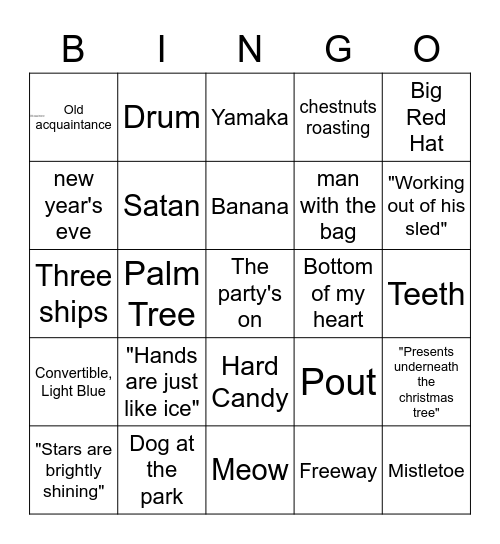Holiday 2020 Bingo Card