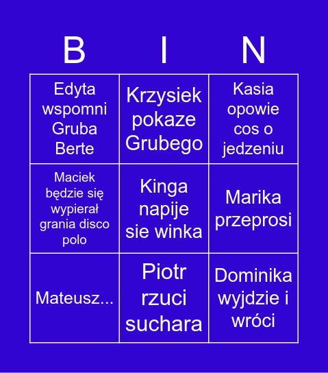 Growth Bingo Card