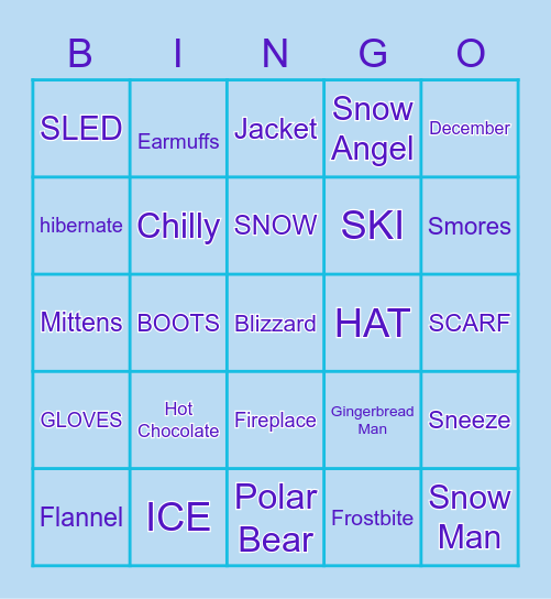 Winter Bingo Card