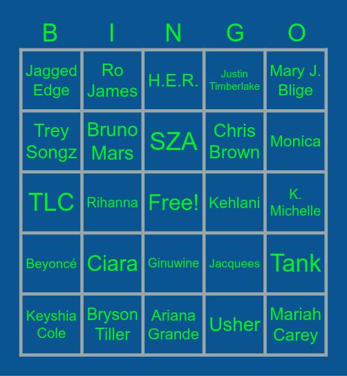 Trap Bingo Card