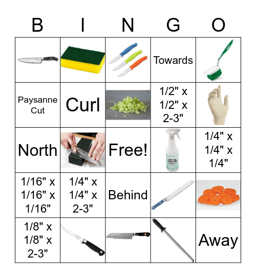 Knife Skills Bing0 Bingo Card