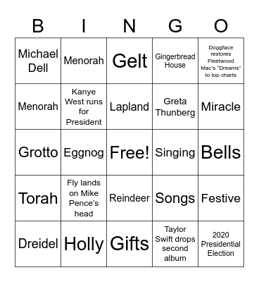 EOY Celebration Bingo Card