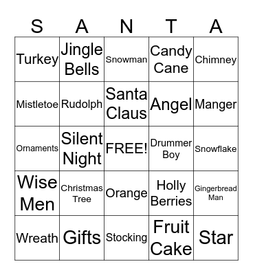 Christmas Bingo Card