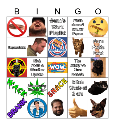 Doughscord Bingo Card
