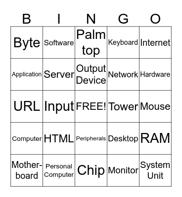 Computer Application in Business Bingo Card