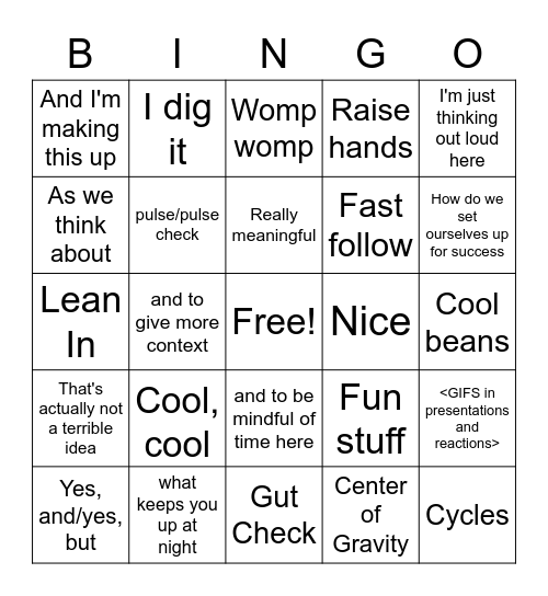 Leader Bingo Card