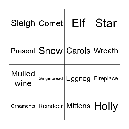 Christmas BINGO! Bingo Card