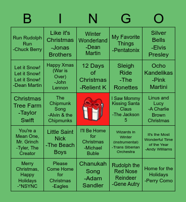 HG Holiday BINGO 2020 Bingo Card