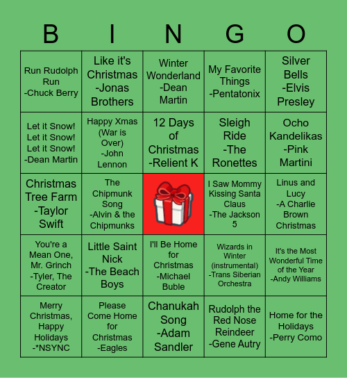 HG Holiday BINGO 2020 Bingo Card