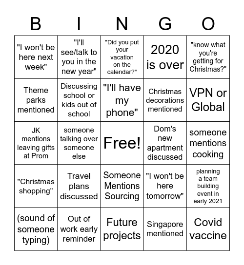 Bingo Card