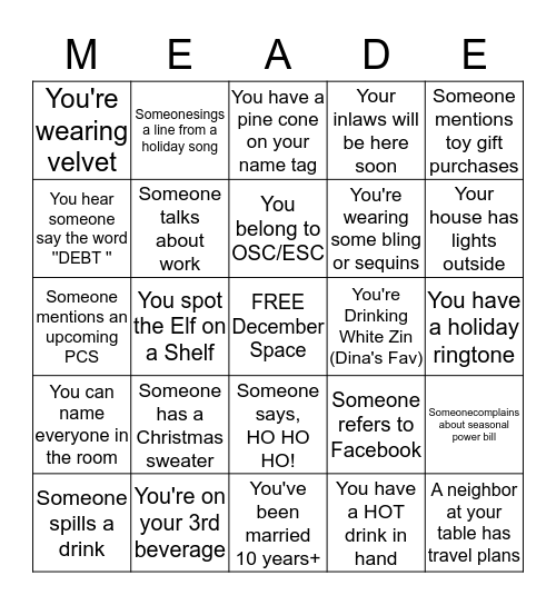 ANDERSON LOOP LADIES' BINGO Card