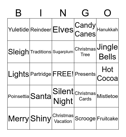 Christmas Bingo Card