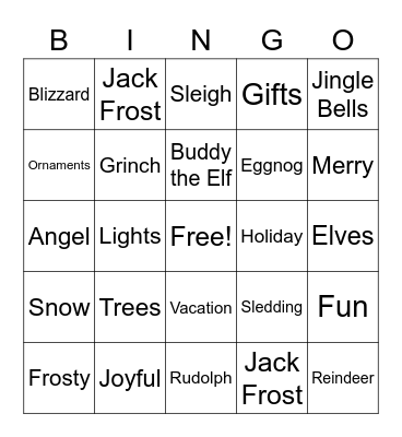 Christmas Bingo Card