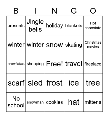 winter Bingo Card