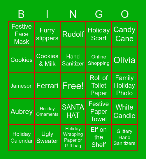 Christmas 2020 Bingo Card